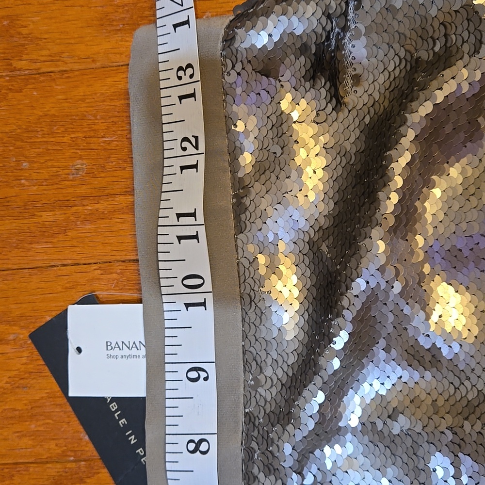 Banana Republic Metallic Sequin Pencil Skirt Size 2 NWT $158 MSRP - Picture 3 of 9